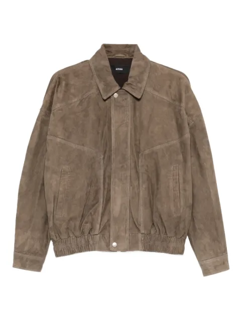 Arma Frederica collared suede jacket Brown 005L26102402
