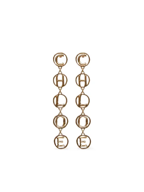 Chloé Script letter gold earrings Gold CH26SJE09CB7