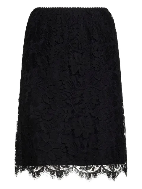 Chloé scalloped waistband lace skirt Black CH26SJU46413