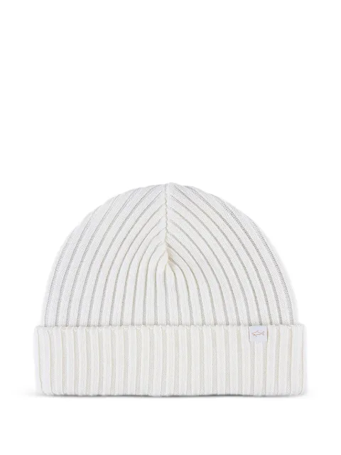 Paul & Shark ribbed beanie hat White 99311018469
