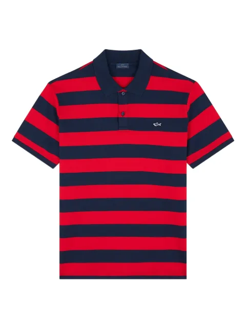 Paul & Shark striped piqué cotton polo shirt Red 99311002142