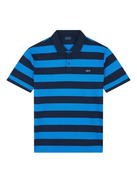 Paul & Shark striped double piqué cotton polo shirt Blue 99311002144