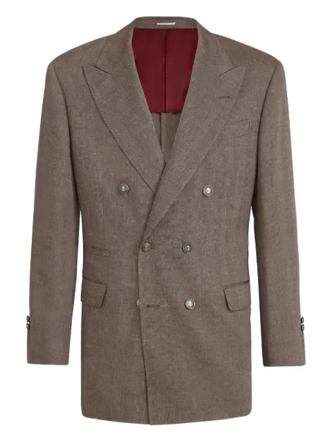 Brunello Cucinelli peak-lapels blazer Brown MZ4088BPC2C009