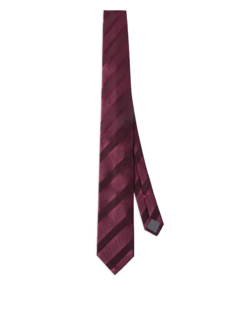 Brunello Cucinelli textured stripe silk tie Red MR8460018C003