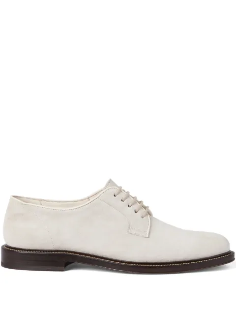 Brunello Cucinelli lace-up suede derby shoes Neutrals MZUPAIT654C4269
