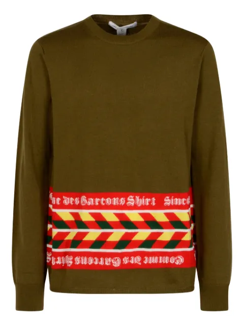 Comme Des Garçons striped-panel sweater Brown N002W254
