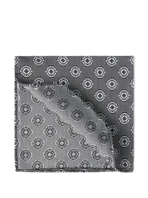 Brunello Cucinelli medallion-print silk pocket square Grey MX8740091C039