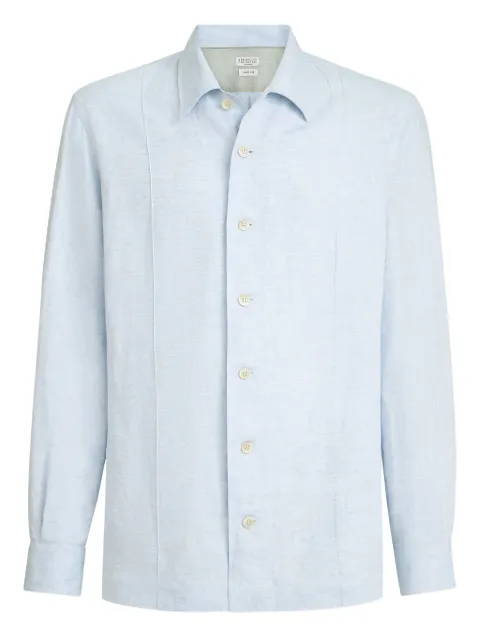 Brunello Cucinelli button-fastening long-sleeve shirt Blue MA6780618C013