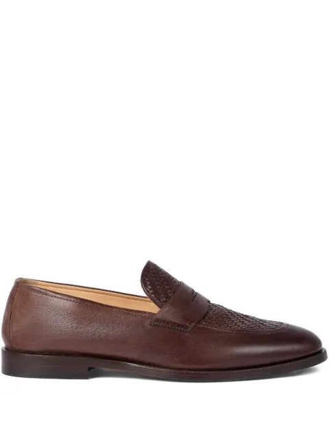 Brunello Cucinelli braided-effect penny-slot loafers Brown MZURNTB745C8876