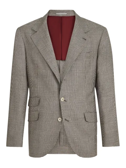 Brunello Cucinelli check blazer Brown MZ4197BWDC002