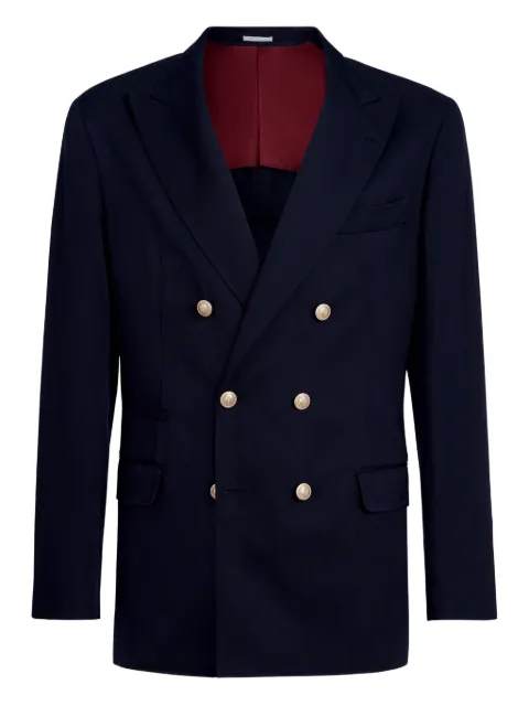 Brunello Cucinelli metal-buttons twill blazer Blue MR4787BPDGC1021