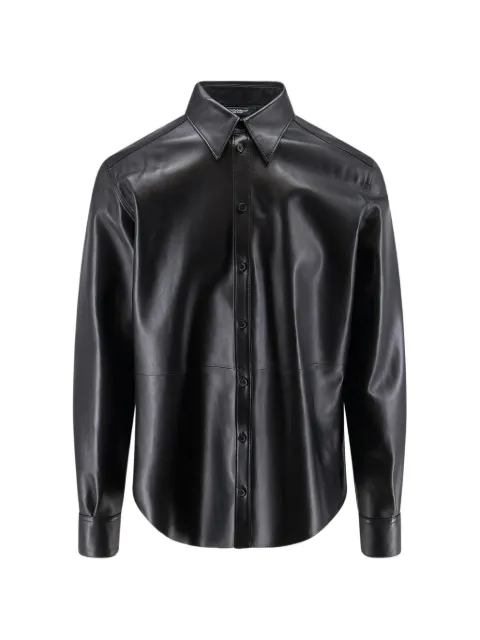 Dolce & Gabbana buttoned leather shirt Black G5NP9LHULFY