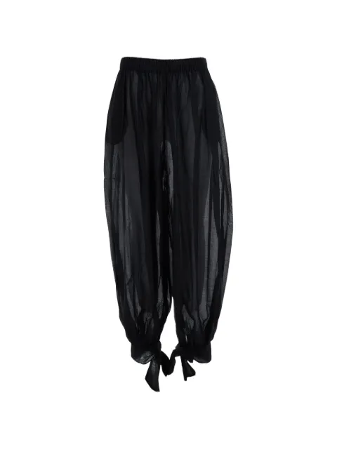 THE ANDAMANE Noor sheer tie-cuff trousers Black TM190455ATNC108