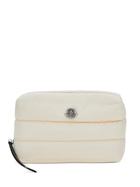 Moncler Caradoc logo-patch clutch bag Neutrals L209B6A00003M6275