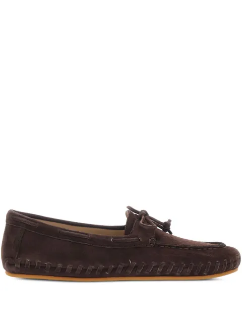 Le Monde Beryl bow-tie detail stitched loafers Brown DMWSUECHO