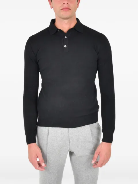 FRANZESE COLLECTION ribbed polo shirt Black MA7069W26