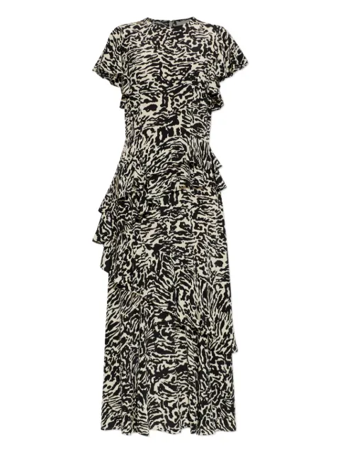 Ulla Johnson Amaia ruffled animal-print maxi dress Black PS260148