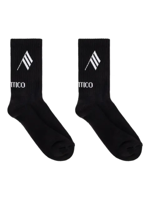 The Attico logo-detail ribbed socks Black 260WAK00021CCC101AA