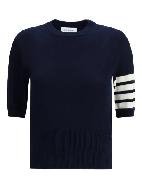 Thom Browne intarsia striped sleeve T-shirt Blue FKA515AY1029
