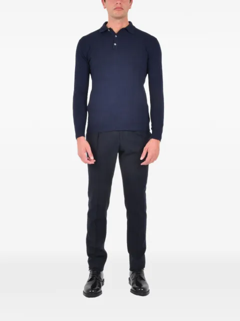 FRANZESE COLLECTION ribbed polo collar Blue MA7069W26BLU