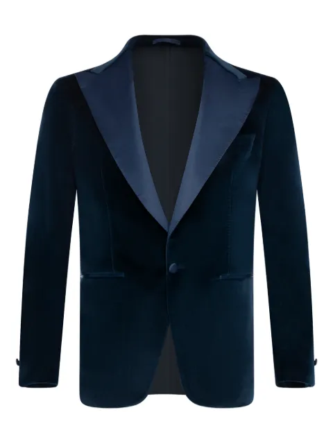 FRANZESE COLLECTION peak-lapels velvet blazer Blue 24SHOWETXG2BUI73