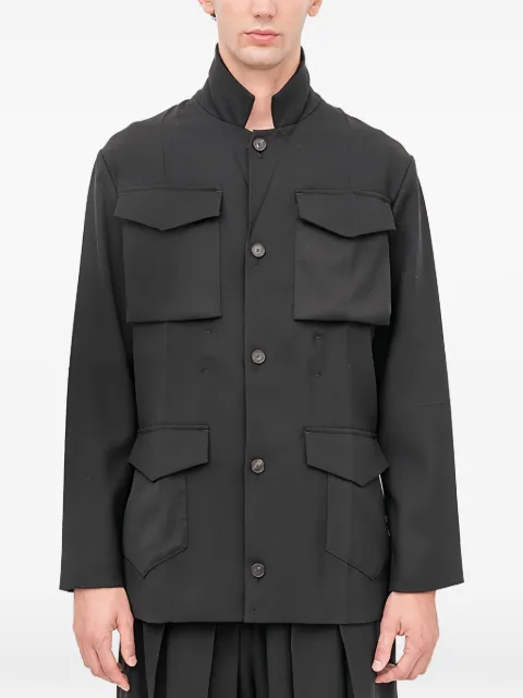 Setchu Origami safari-style jacket Black SAFARIORIGAMIJACKET2CROPPEDMATTESHINY
