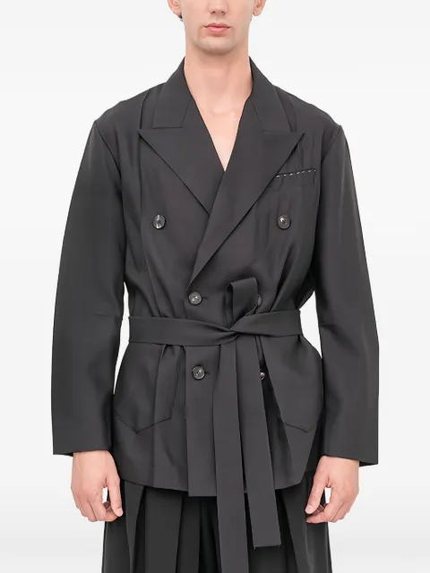 Setchu Origami double-breasted belted blazer Black ORIGAMIJACKET