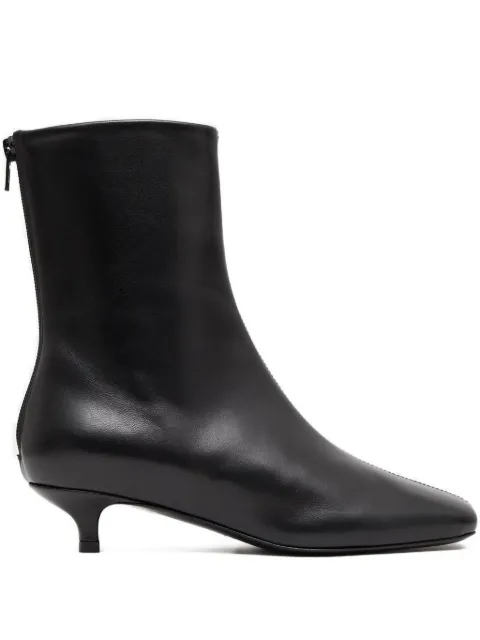 TOTEME rear-zip square-toe boots Black 261WAS0306LE0210001