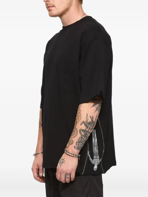 HAMZA zip-detail graphic t-shirt Black DARKTSHIRT