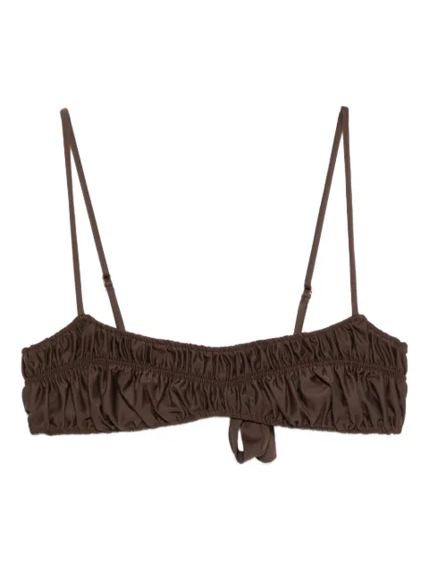 Faithfull Rocio ruched bikini top Brown FFS562