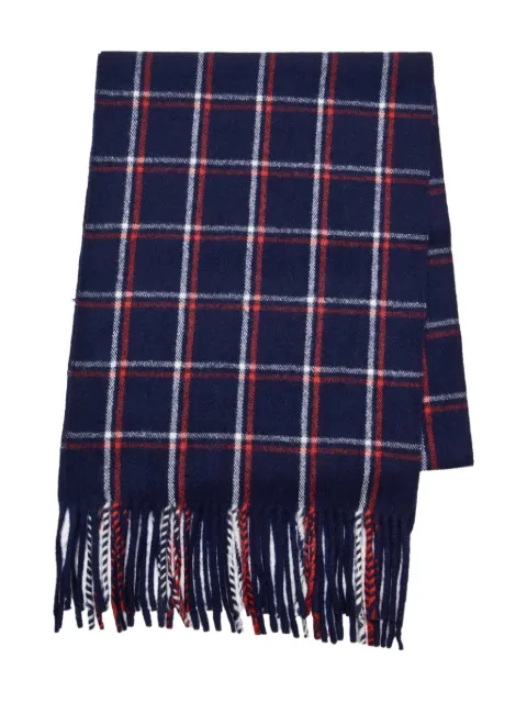 Undercover check fringed scarf Blue UC2E4S03
