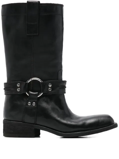 Fauzian Jeunesse 40mm studded biker boots Black 3912