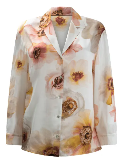 SLEEP NO MORE floral-print silk shirt Neutrals CP01SA198
