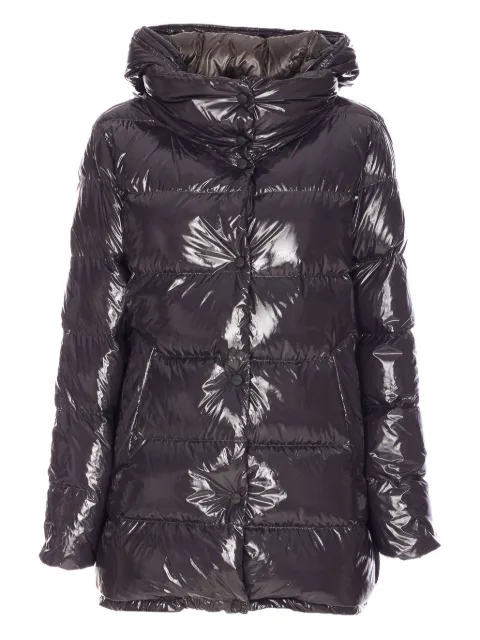 Herno press-stud fastening hooded coat Grey PI002101D12220Z9487