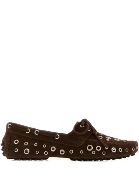 Gimaguas Car eyelets suede loafers Brown CARSHOESEYELETS