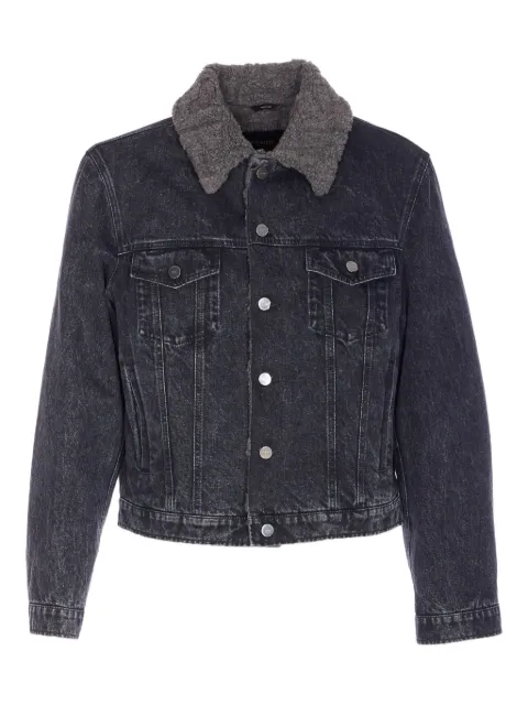 FENDI point-collar buttoned jacket Black FW2169AT2HF0QA1