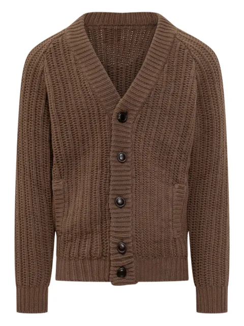 RAKKI ribbed cardigan Brown DEFENDERWVB