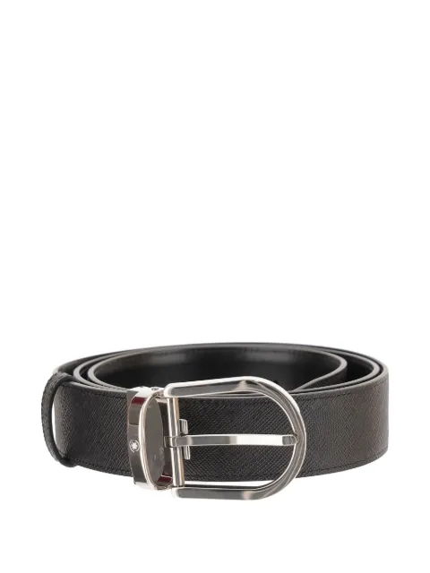 Montblanc reversible buckle leather belt Black 198448