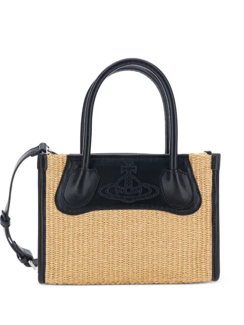 Vivienne Westwood small Troy Orb-motif woven tote bag Neutrals 4803001VUW01D0