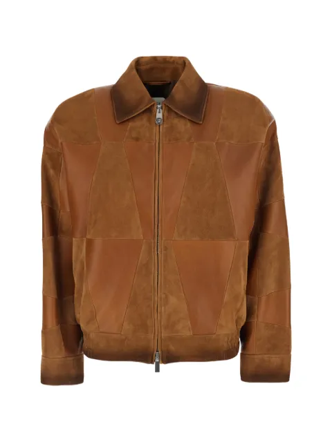 Versace patchwork leather jacket Brown 10250341A18026