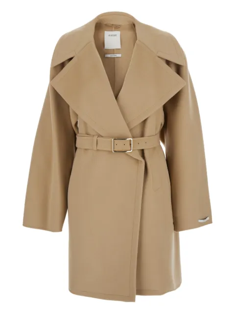 Sportmax belted virgin wool oversized coat Neutrals 2612011011600
