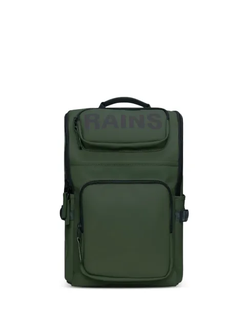 Rains logo-print cargo-pockets backpack Green 14000GRE