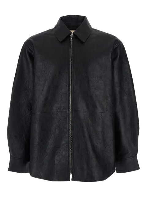Sunflower zip-fastening leather shirt Black 6046