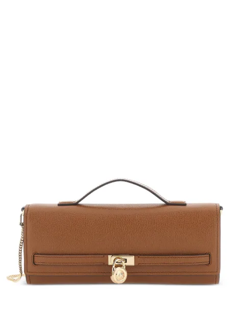 Michael Michael Kors Hamilton Moderne padlock-detail clutch bag Brown 30F5GHMC8L