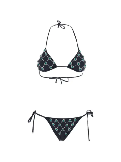 VENUJA crystal-embellished triangle bikini set Black BI003AEMR