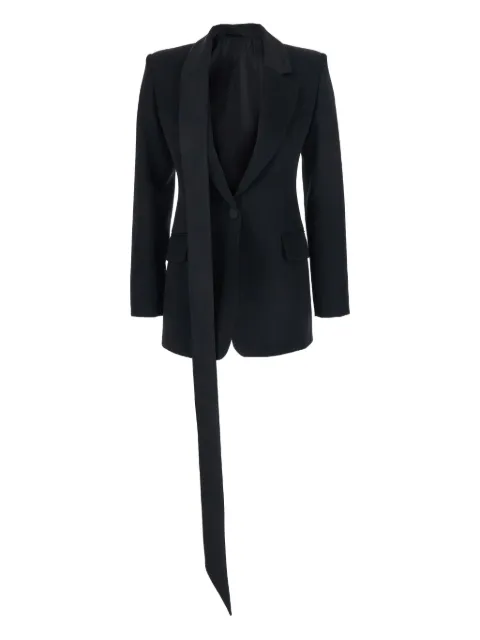 The Attico lapel tie virgin wool jacket Black 260WCG00089WWW065AA