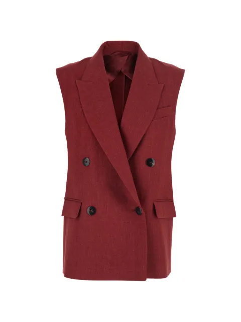 Max Mara linen twill gilet Red 2616281012600