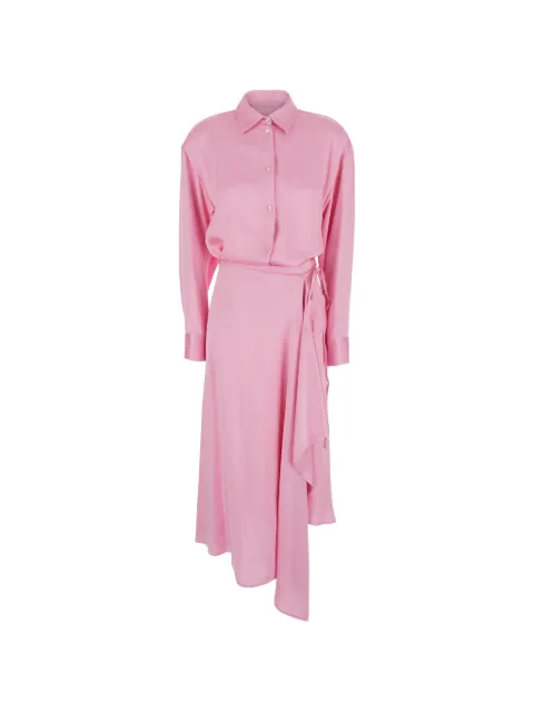 MSGM wrap-style asymmetric dress Pink 4041MDA14267103