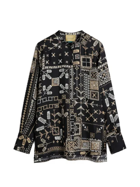 MOMONÌ patterned shirt Black 265MMOSH002265MO01098