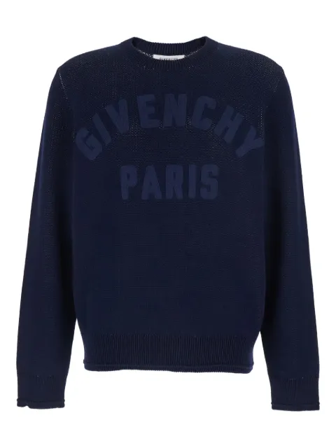 Givenchy lettering-detail cotton sweater Blue BM90W44YNX
